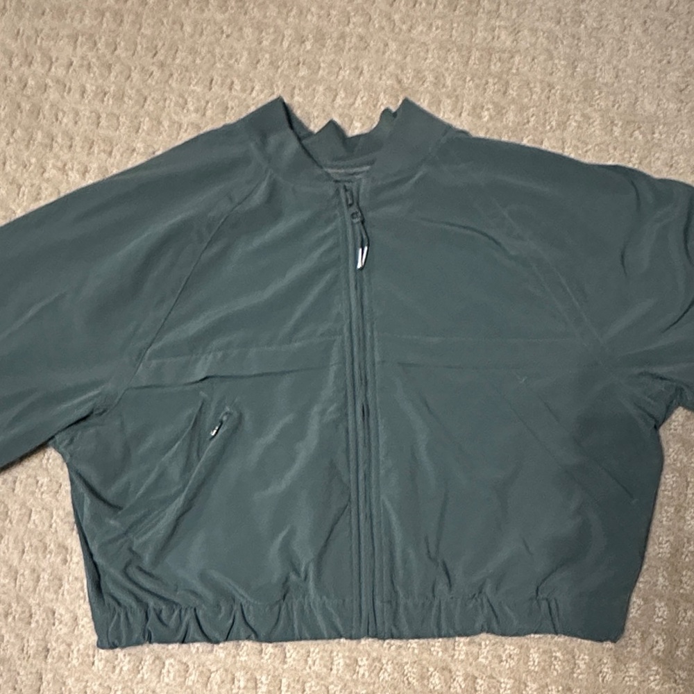 Athleta Girl Sage Green Lightweight Zip-Front Jacket